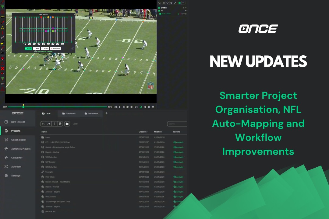 Once Sport Update: auto-mapping NFL, nuova gestione dei progetti e miglioramenti dei workflow