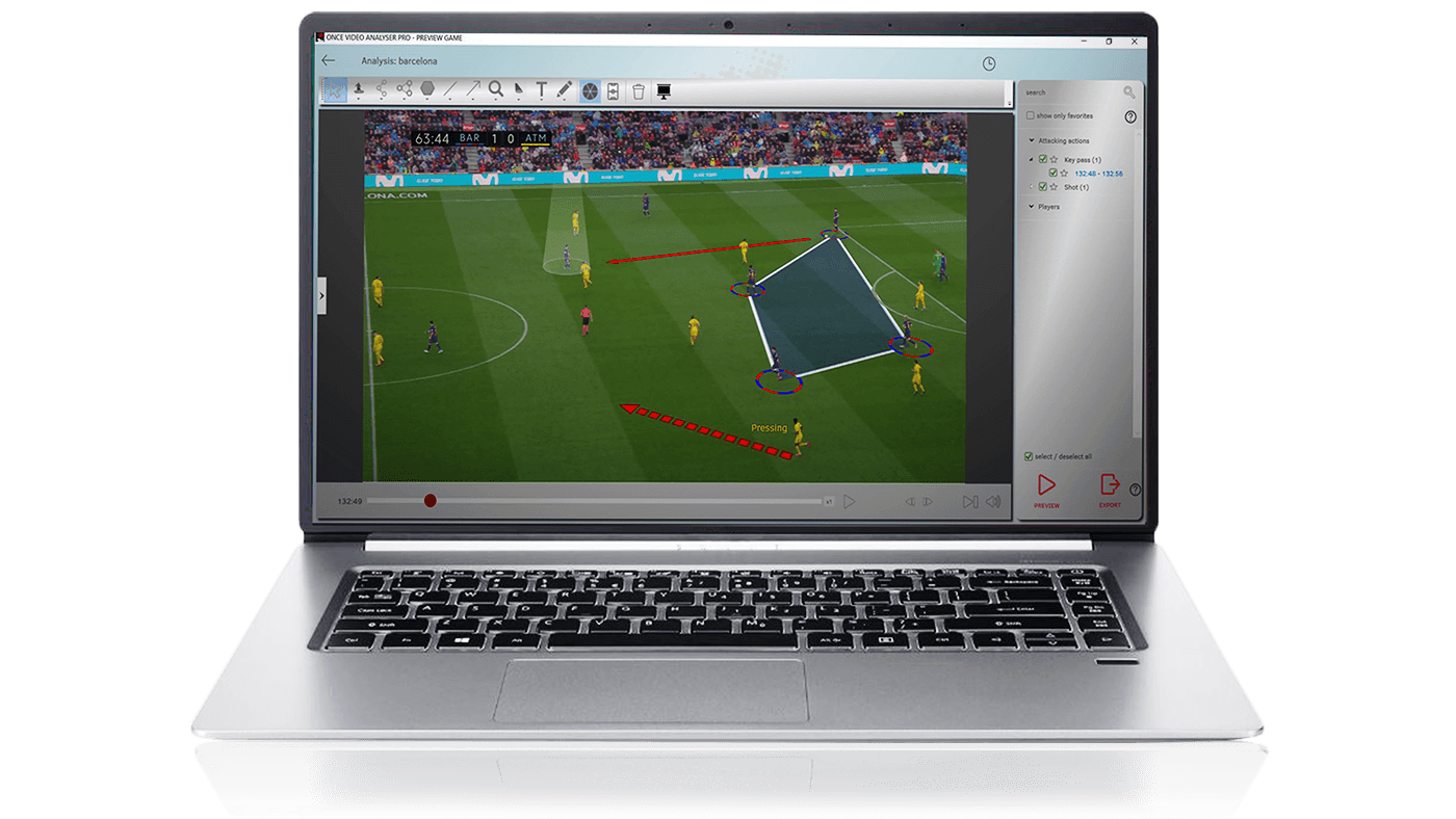 VIDEOANALYSIS example: Defensive transition analysis – Napoli vs. Barcelona