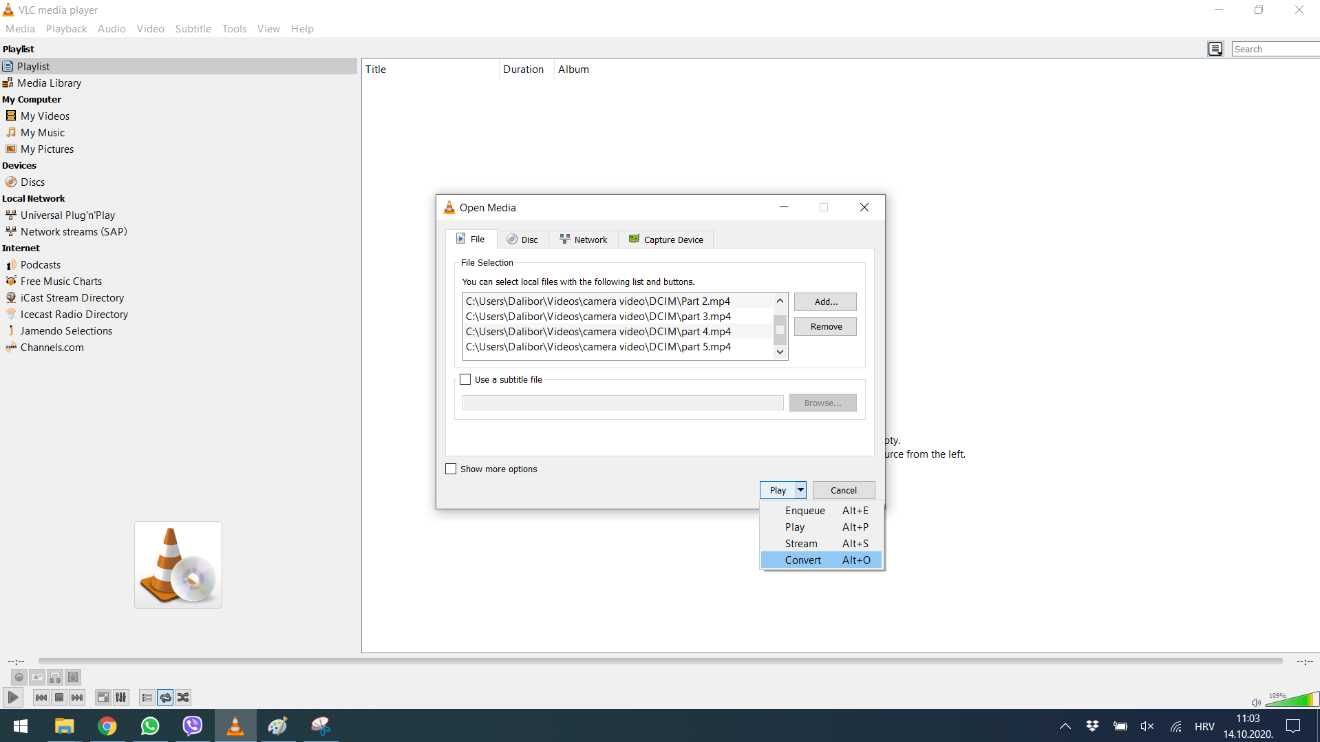 Step 3 - click convert - Once Sport Analyser and VLC