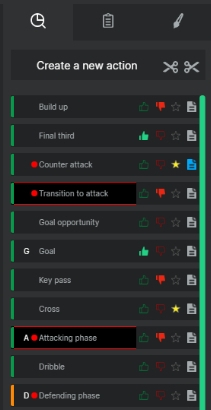 filters added to code buttons - Once Sport Analyser