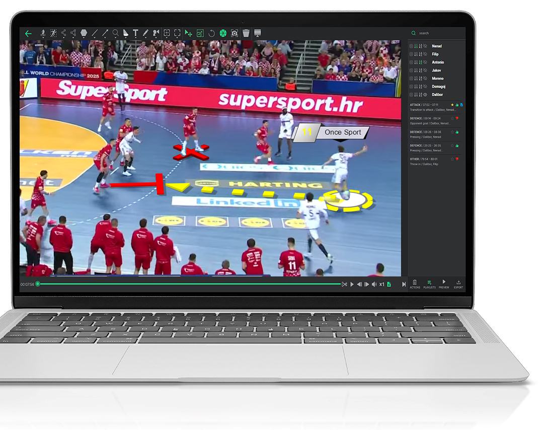 Marquez facilement les actions et les joueurs