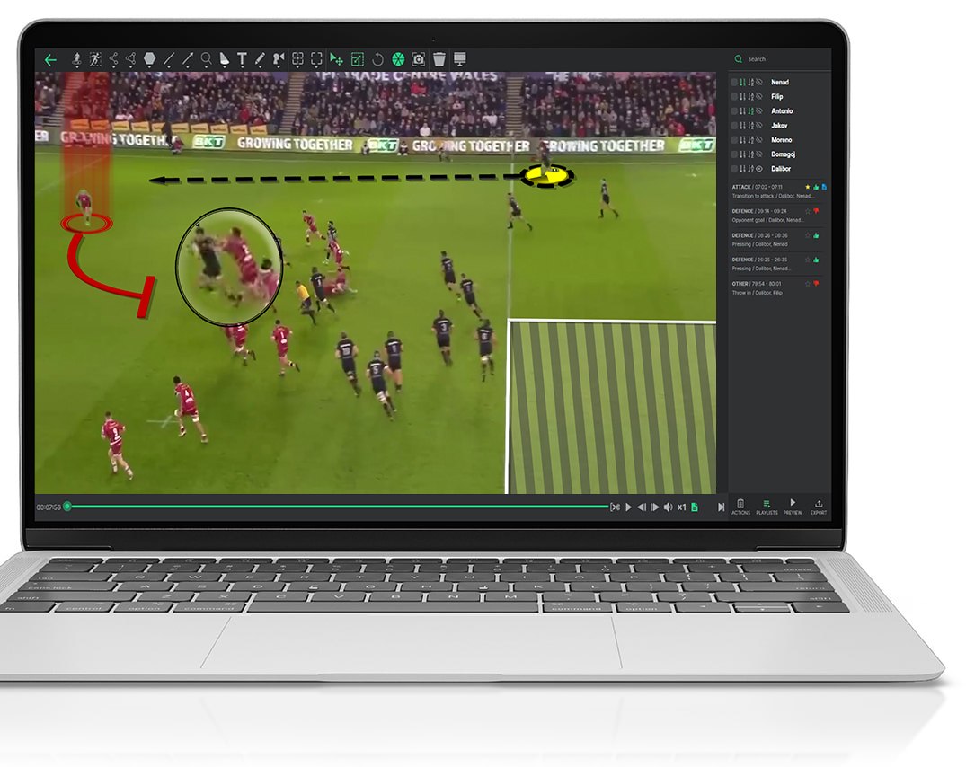Marquez facilement les actions et les joueurs