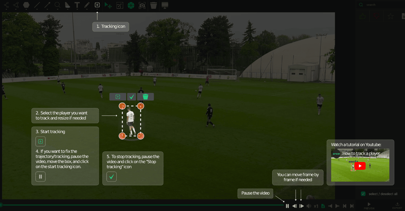 Once Sport Analyser Tracking Tutorial