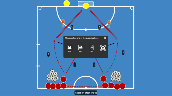 Tactics and Trainings Futsal Export Options Once Sport Analyser