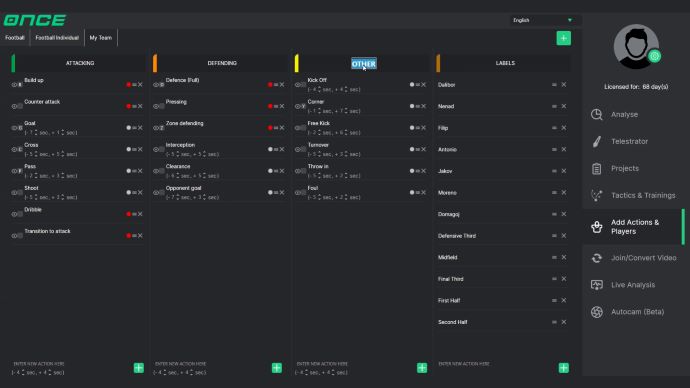 New Tagging Main Menu Update New Tagging Main Menu Once Sport Analyser