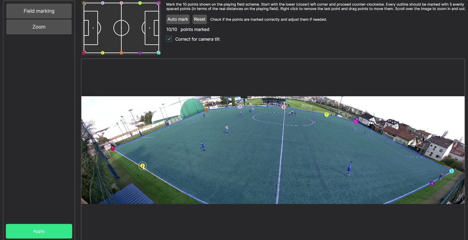 Processing setup Once Sport Autocam