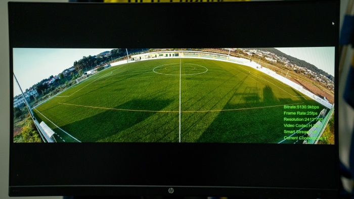 Wide angle footage od the field